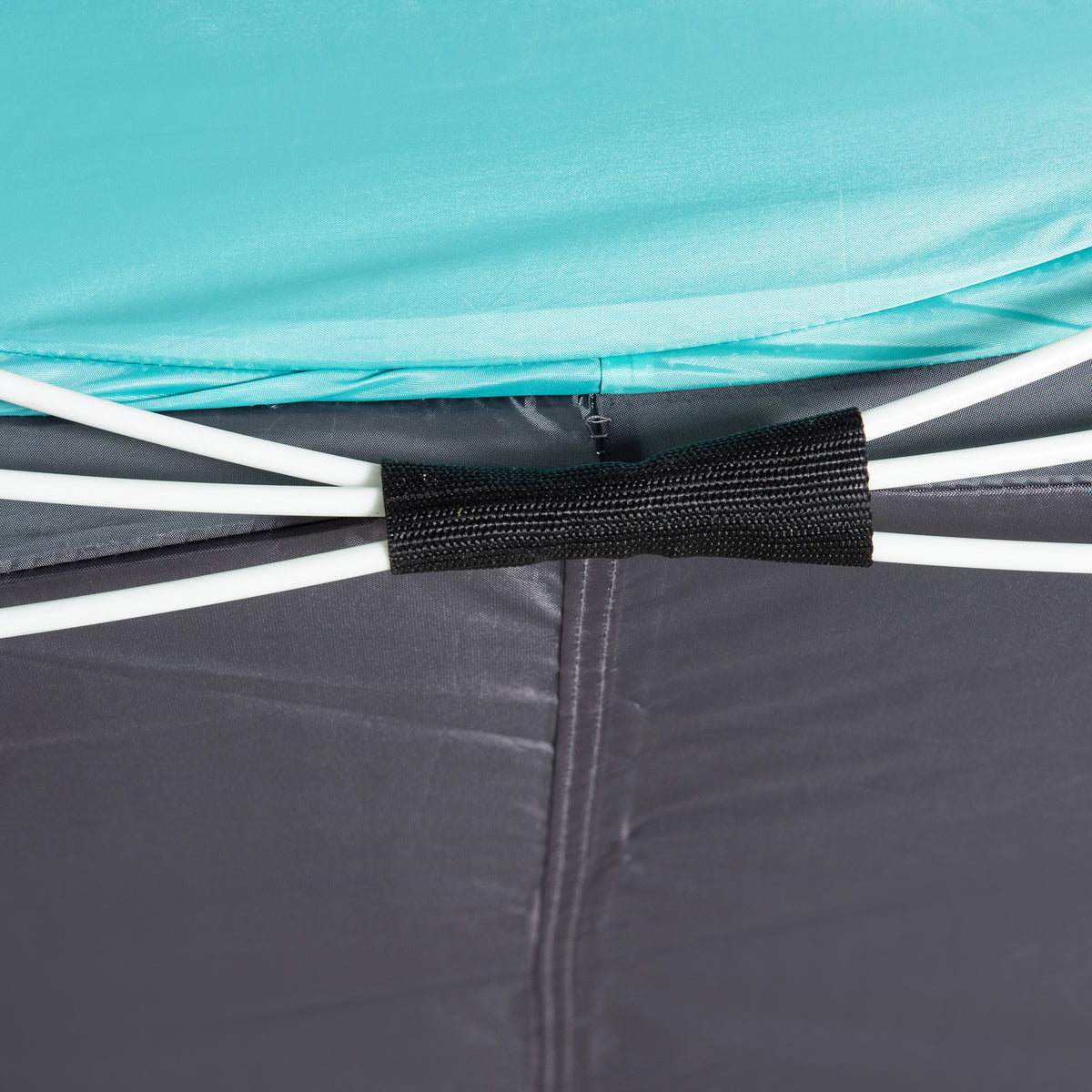 Outsunny Campingzelt Pop-Up für 4 Personen, wasserdichtes Kuppelzelt, leicht und belüftet, einfach aufzubauen mit 2 Fenstern und 2 Türen, Transporttasche inklusive, Maße 286L x 209B x 122H cm, Polyester in Blau und Hellgrau