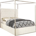 Porter White Velvet King Bed - Color:white Velvet, Style:contemporary