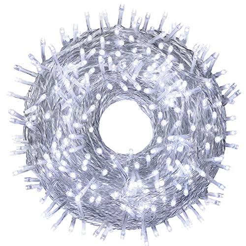 kemooie 500 LED Christmas Lights, 164ft 8 Lighting Modes Plug in Waterproof Extra Long Fairy Lights for Outdoor Christmas Tree L