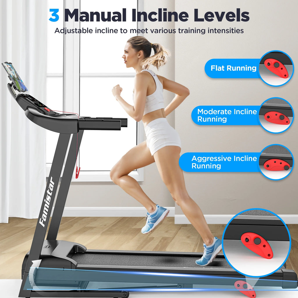 Folding Treadmill W/ Incline, 3.5HP Treadmill for Home W/330 lb Capacity, 71 Programs