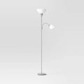 Room Essentials Torchiere with Task Light Floor Lamp - Silver - 1 Each