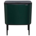 Brabantia Bo Touch Top Trash Can, 3 & 6 Gallon - Pine Green