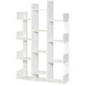 HOMCOM Mobiles Baum-Bücherregal mit 13 Regalen aus Spanplatte, 96x30x150cm