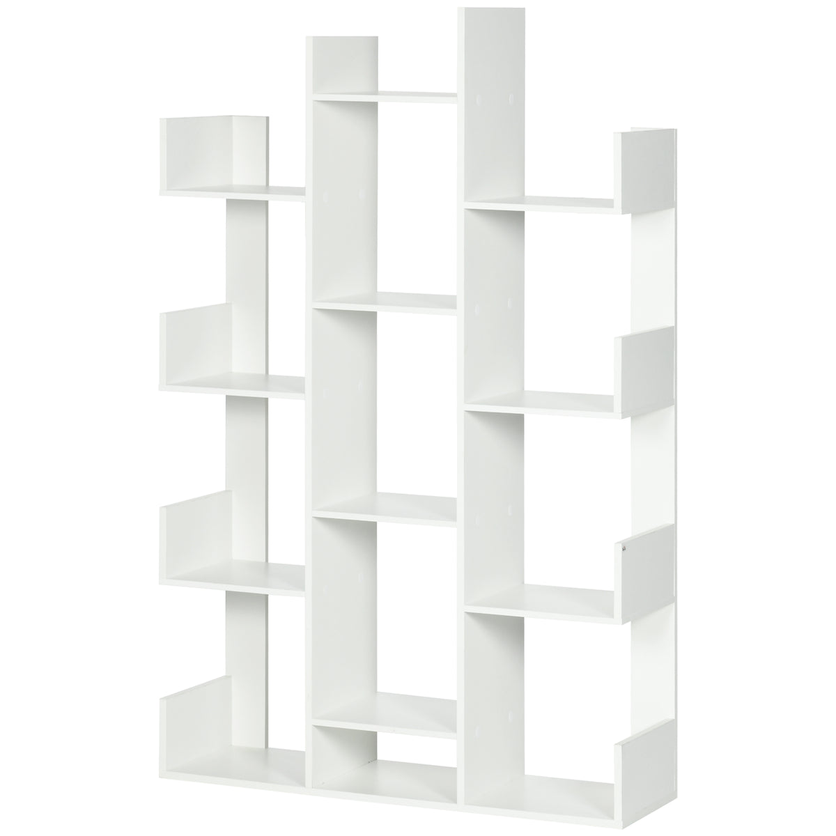 HOMCOM Mobiles Baum-Bücherregal mit 13 Regalen aus Spanplatte, 96x30x150cm