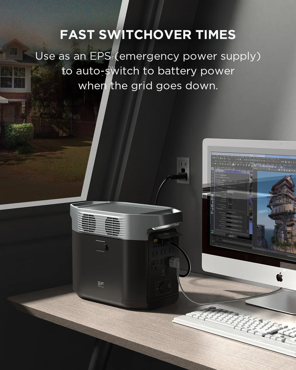 Ecoflow Portable Power Station DELTA2 with Smart Extra Battery, Expand Capacity from 1024wh to 2048wh, 2200W Solar Generator for Home Backup, Emergency, Outdoor Camping