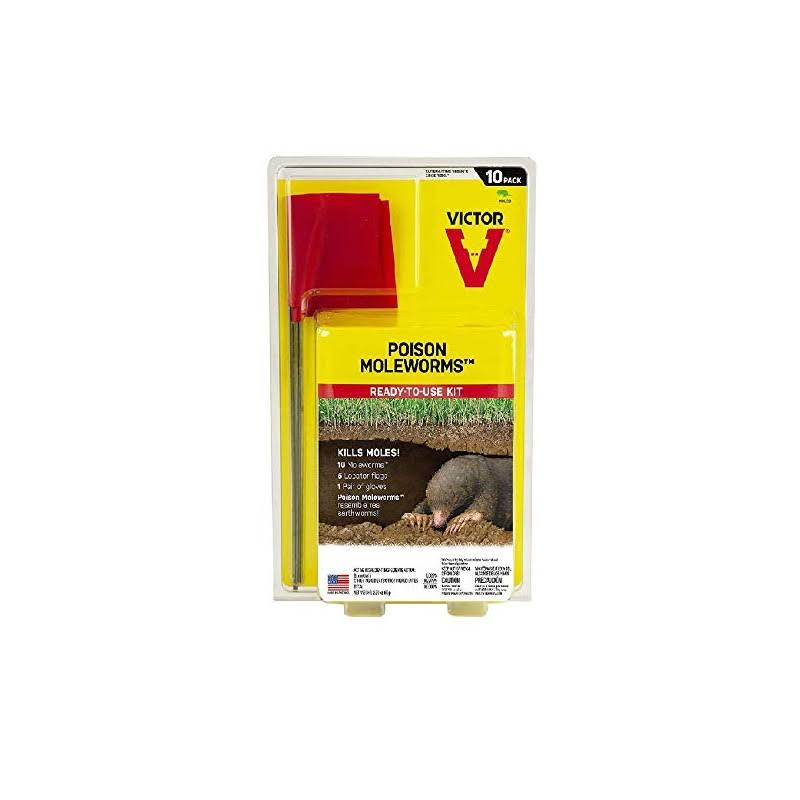 Victor M6009 Poison Moleworms, Yellow - Single Pack