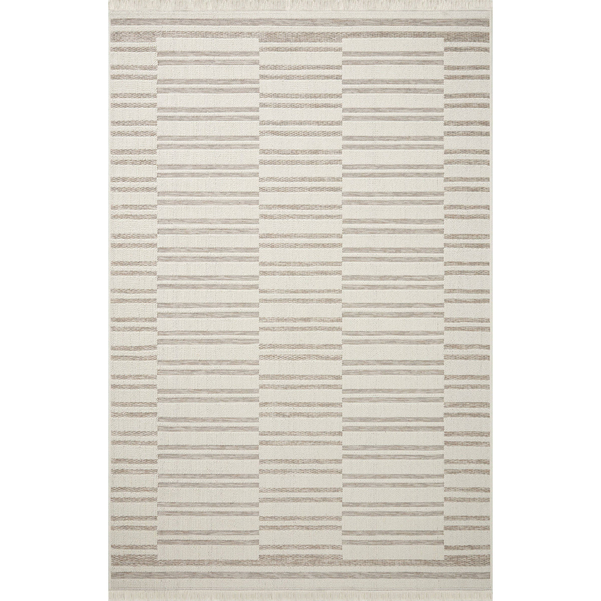 Amber Lewis x Loloi Malibu Indoor/Outdoor Rug in Ivory/Dove III, 5' 1" x 7' 7"
