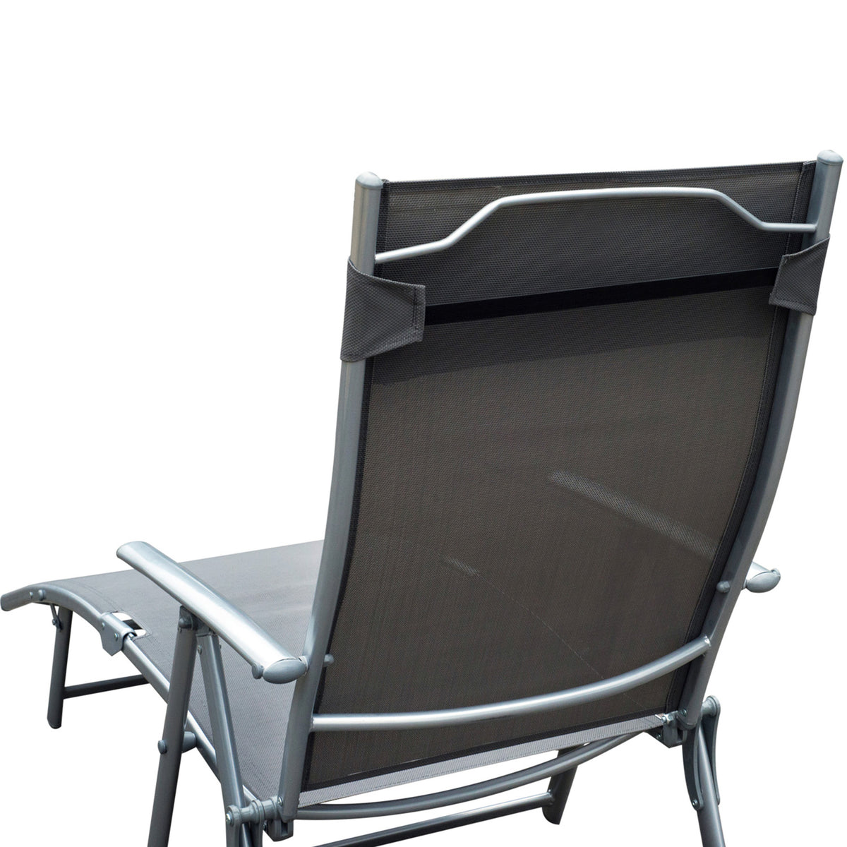 Outsunny Sonnenliege klappbar Strandliege mit Kissen Liegestuhl mit 7-Fach verstellbare Rückenlehne Gartenliege Relaxliege Gartenstuhl bis 165 kg belastbar, für Garten Urlaub Outdoor Strand Pool, Grau