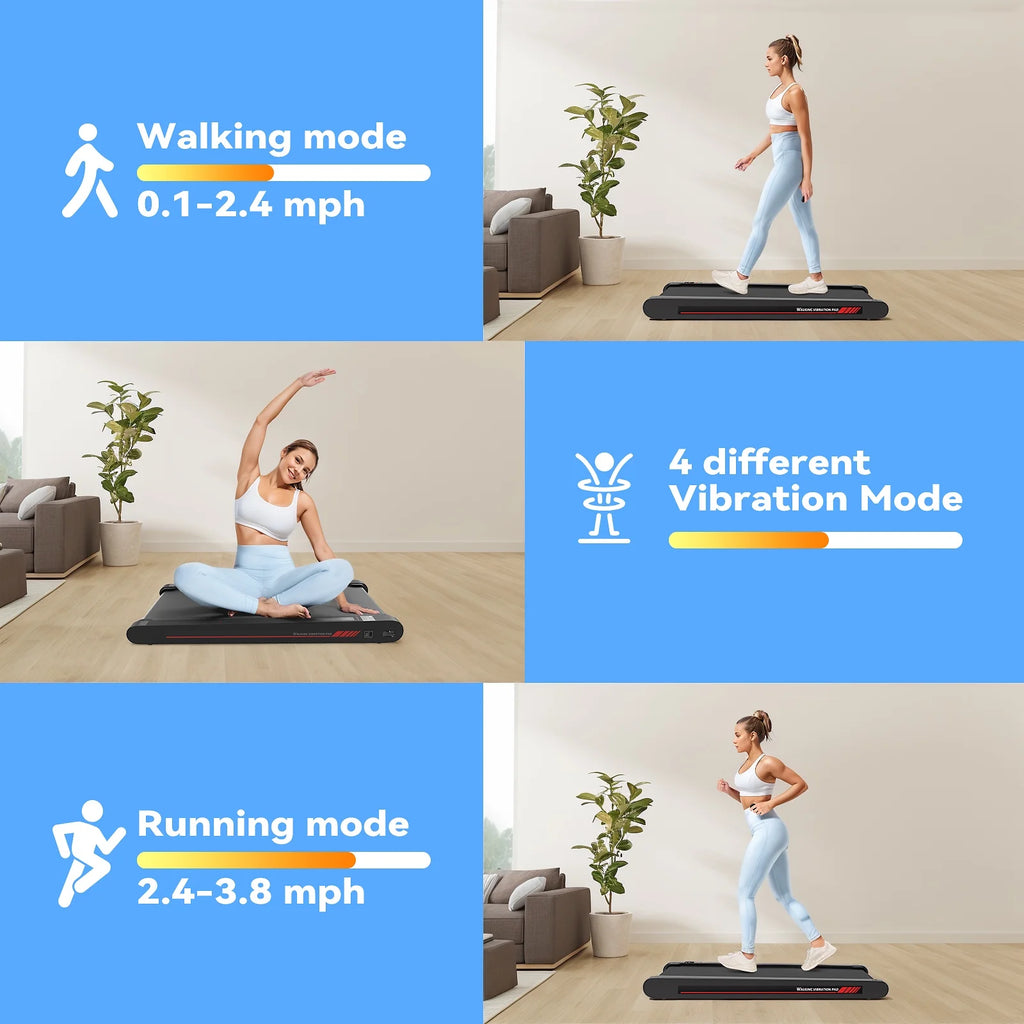 Sperax Walking Pad Treadmill with APP, 3 in 1 Portable Under Desk Treadmill Fitness, Walking Vibration Workout Pad with Remote Control