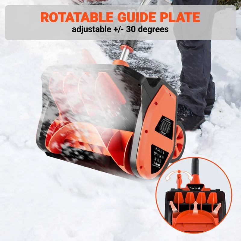 VOLTASK Cordless Snow Shovel - 24V | 11 - Inch | 4 - Ah Cordless Snow Blower, Battery Snow Blower with Adjustable Front Handle (4 - Ah Battery & Quick Charger Included)