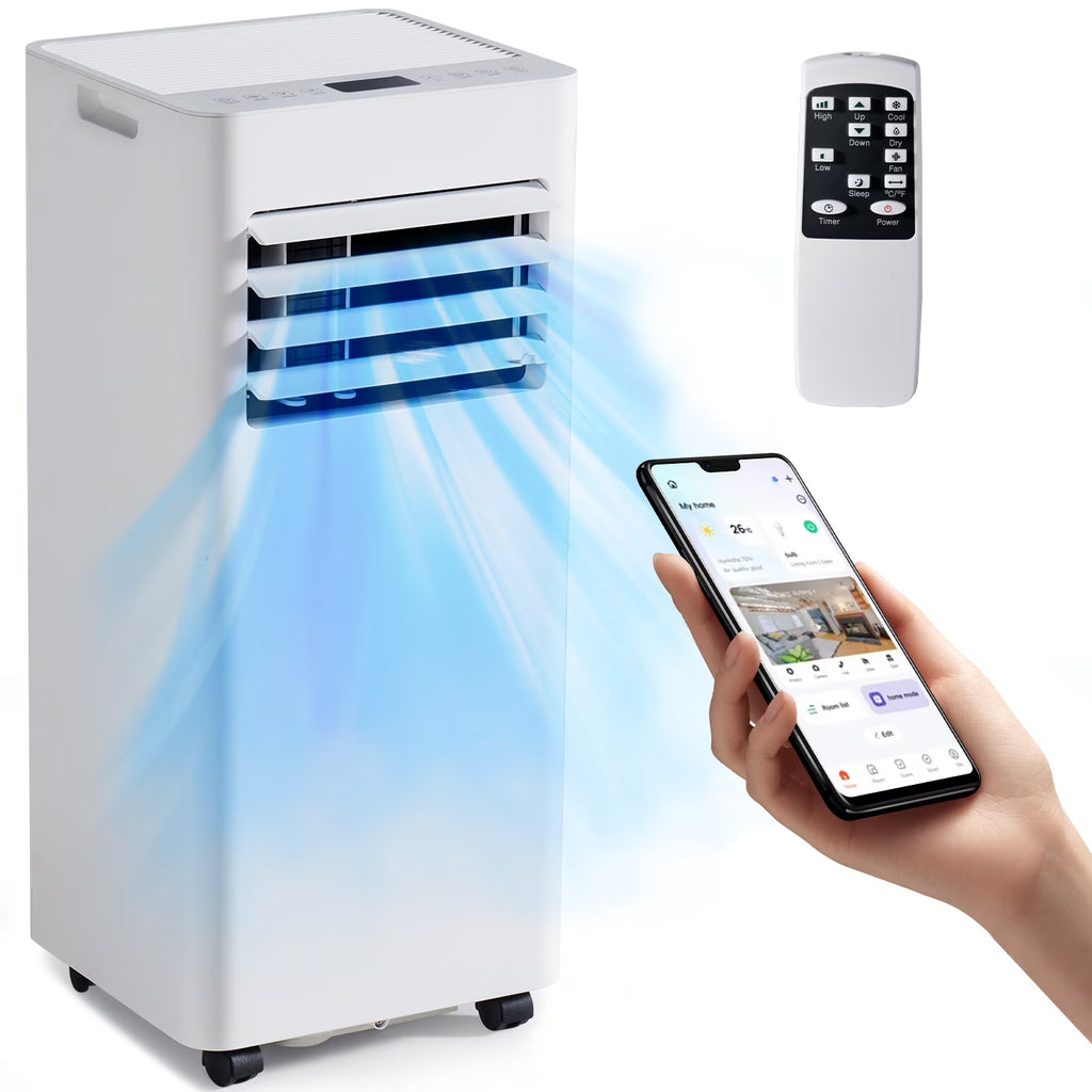 Bapipro 10, 000 BTU Smart Portable AC - WiFi/Remote, 4 - in - 1 for 300 Sq.ft, 24H Timer, Window Kit, 55db, ETL Certified