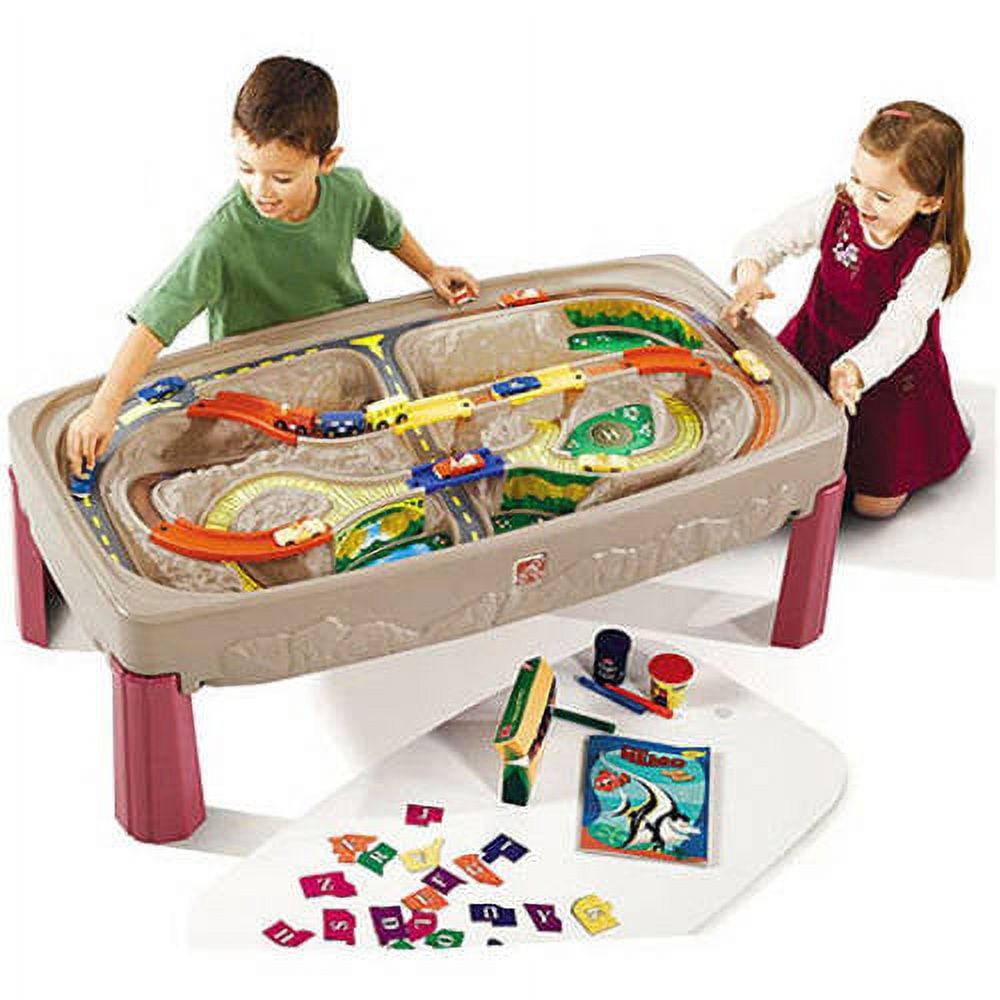 Step2 Deluxe Canyon Road Train Table and Chair Set Neutral Kids Outdoor Activity Table