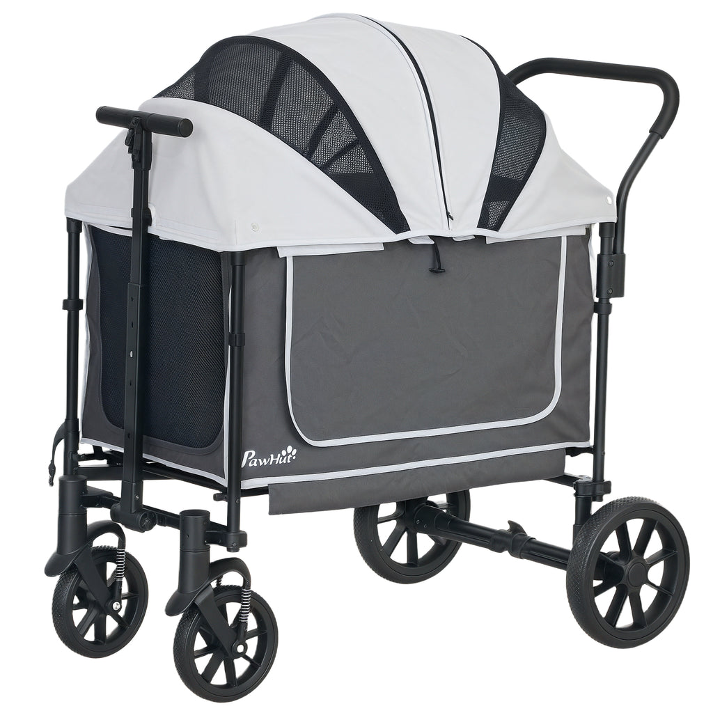 PawHut Hundewagen Hundebuggy klappbar für Hunde & Katzen bis 30 kg 110 x 65 x 102 cm Dunkelgrau