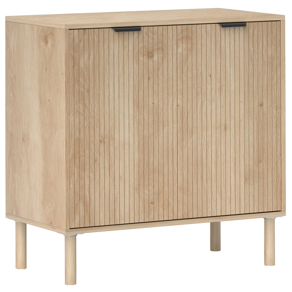 HOMCOM Holzschrank mit 2 Ebenen und verstellbarem Regal auf 3 Ebenen, 78x40x77,5 cm, Farbe Eiche