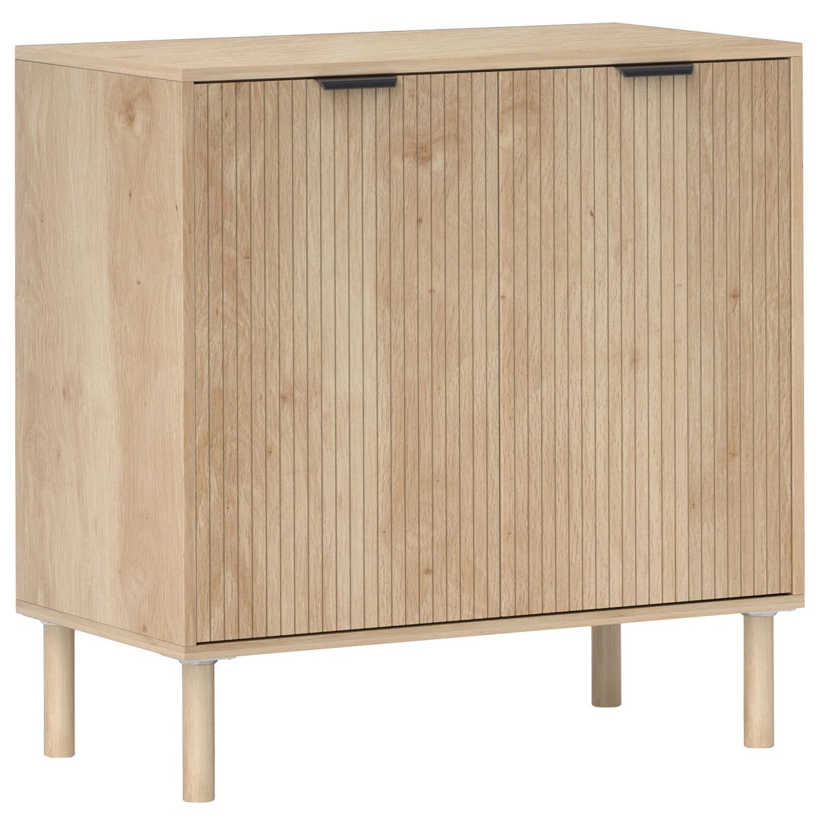HOMCOM Holzschrank mit 2 Ebenen und verstellbarem Regal auf 3 Ebenen, 78x40x77,5 cm, Farbe Eiche