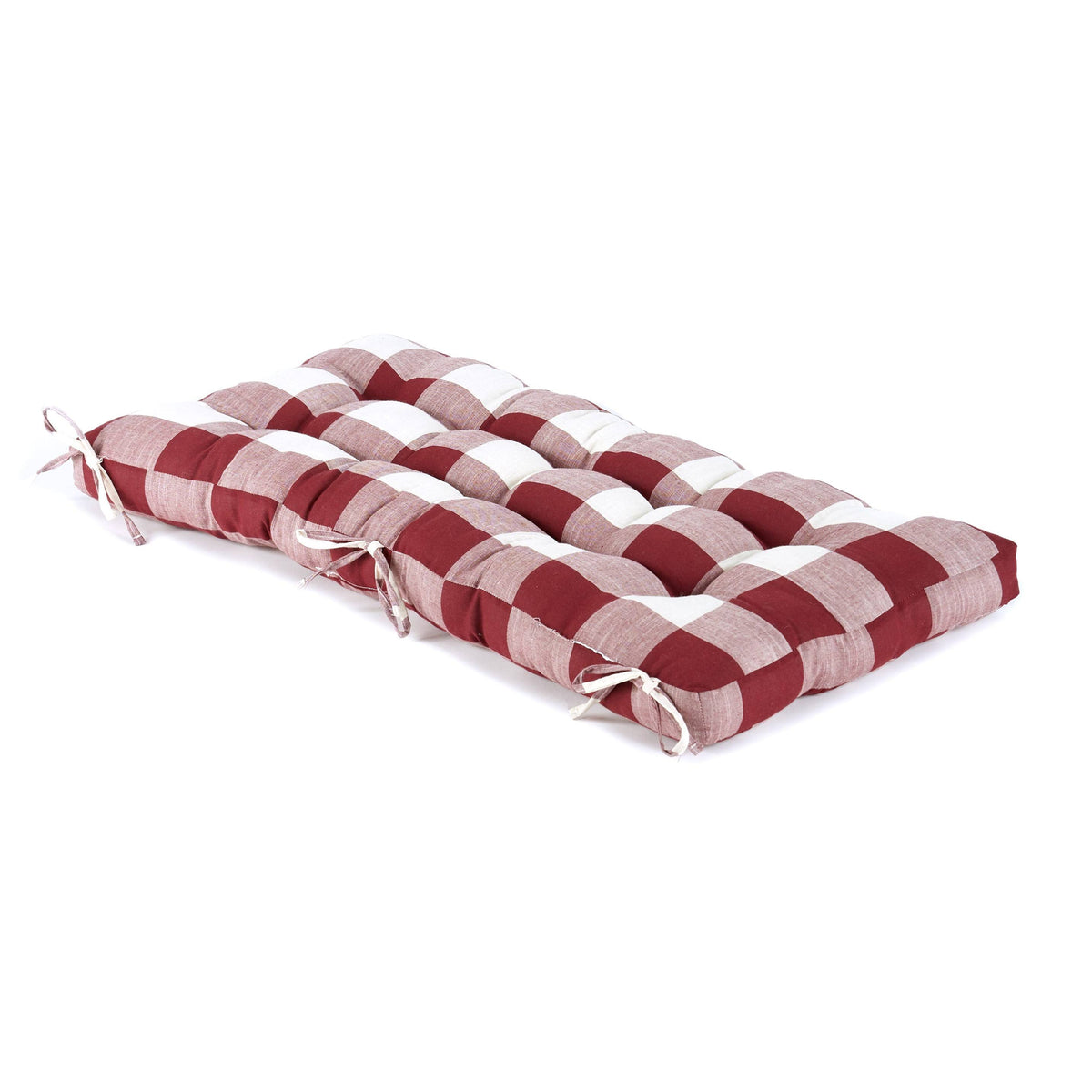 Buffalo Check Bench Cushions - Red