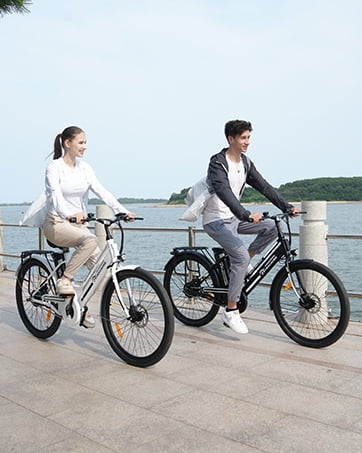 EVERCROSS Electric Bike, 26" Ebike, 500W Electric Bike for Adults, 36V Removable Battery, Max.speed 19.9MPH Electric Bicycle with LED Display, White
