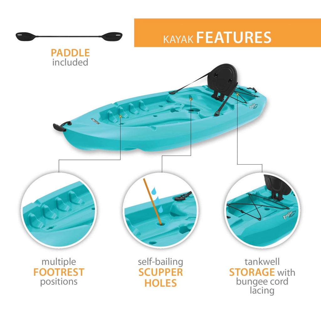 Lifetime Daylite 8 Ft Sit - on - Top Kayak, Red (90775)