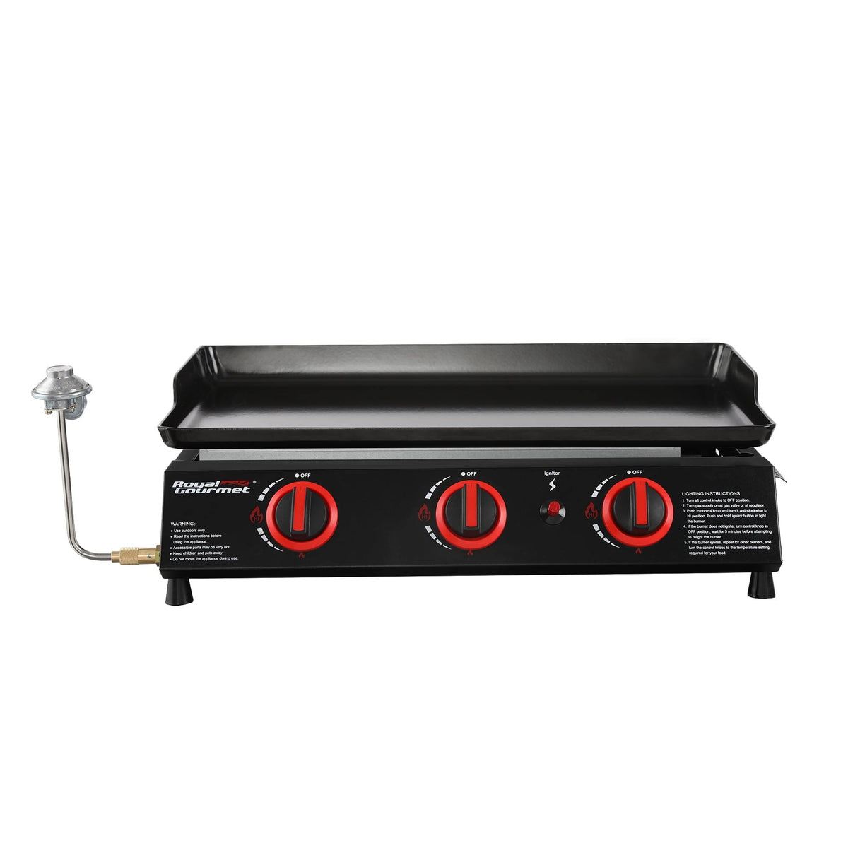 Portable Griddle: Royal Gourmet PD1303A 3-Burner Gas Grill