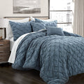 Lush Decor Ravello Pintuck Comforter Stormy Blue Set King