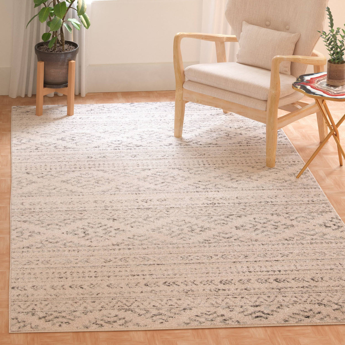 Safavieh Tulum Rug Collection TUL272A - Ivory / Grey - 9' x 9' Square