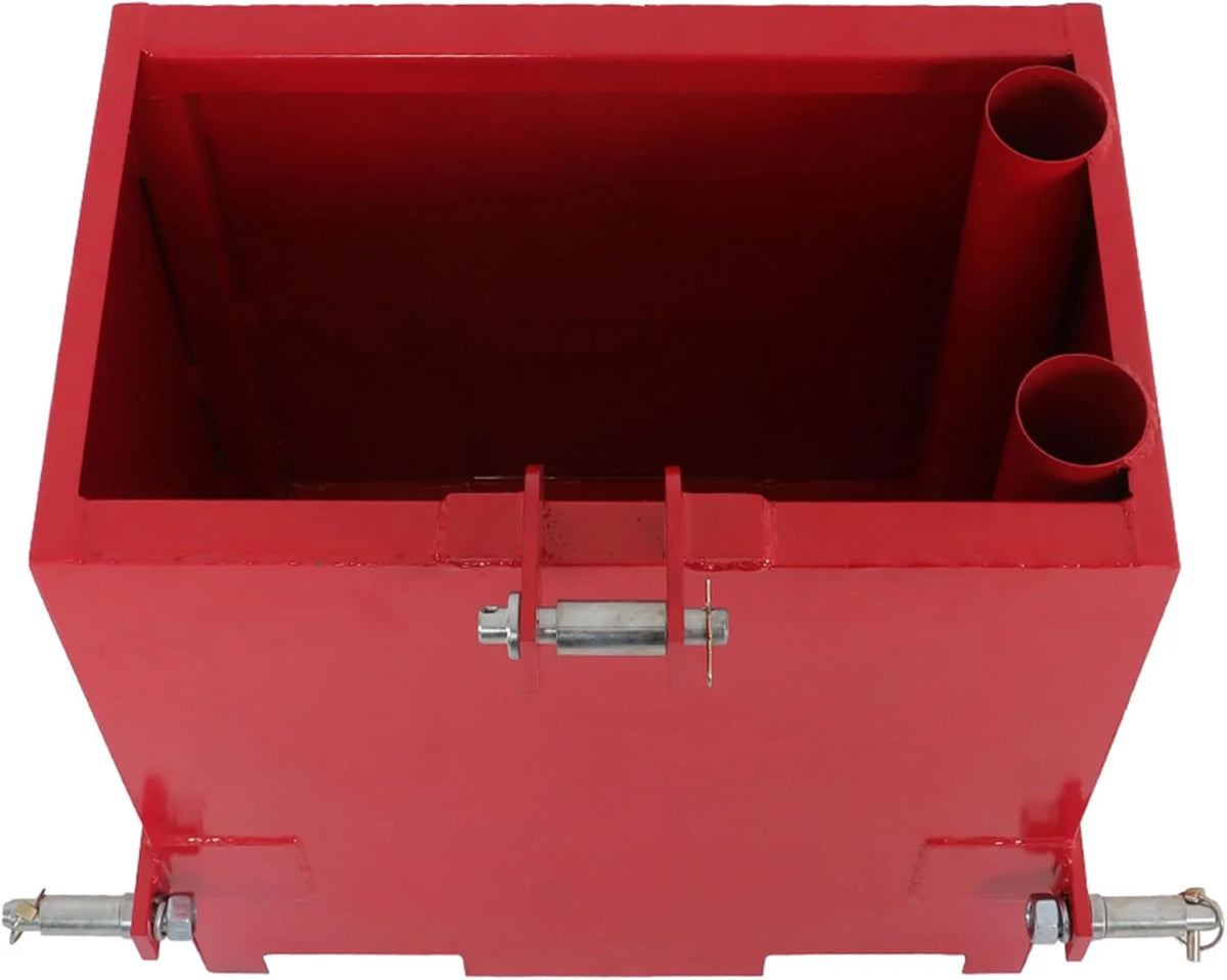 Labwork 3 Point Hitch Ballast Box 800 lb Tractor Ballast Box with 2 Receiver Replacement for 3 Point Category 1 Tractors