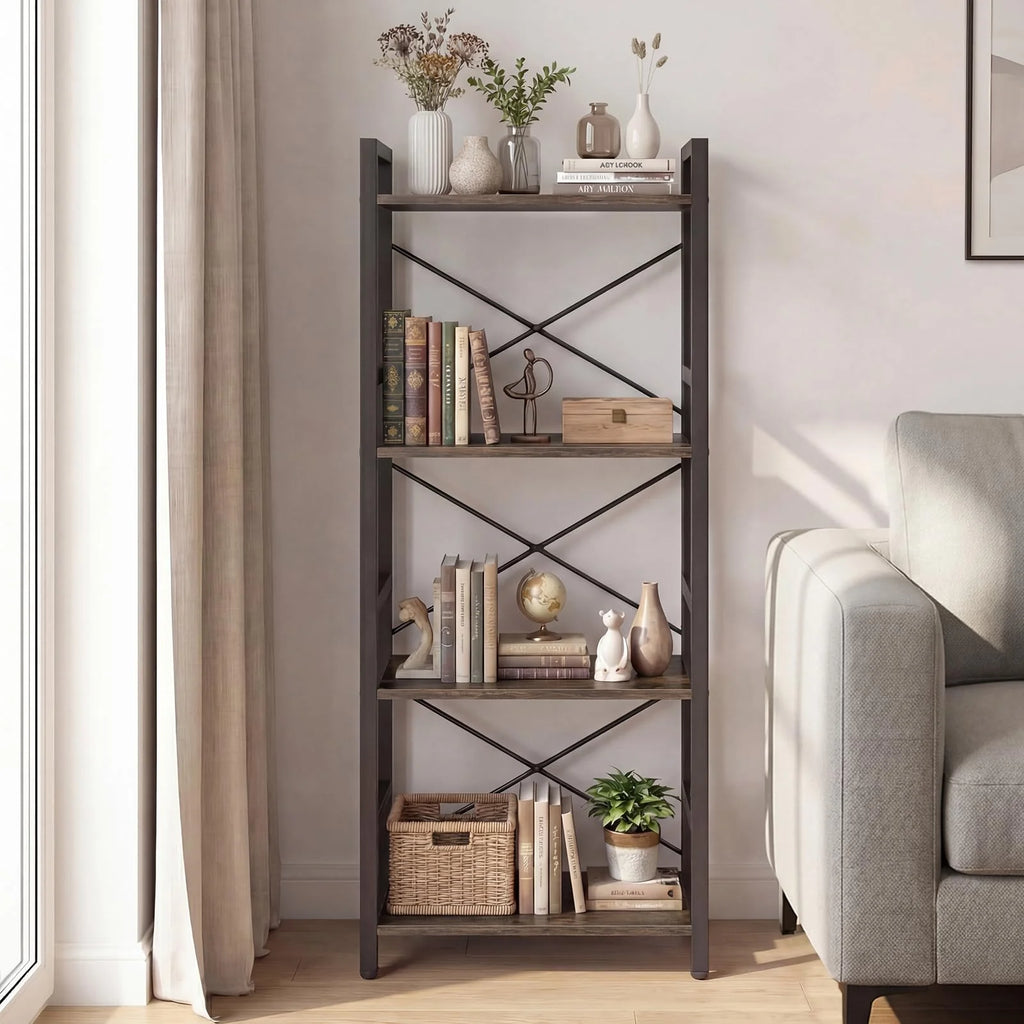 Tangkula 3-Tier Industrial Bookshelf for Home Office