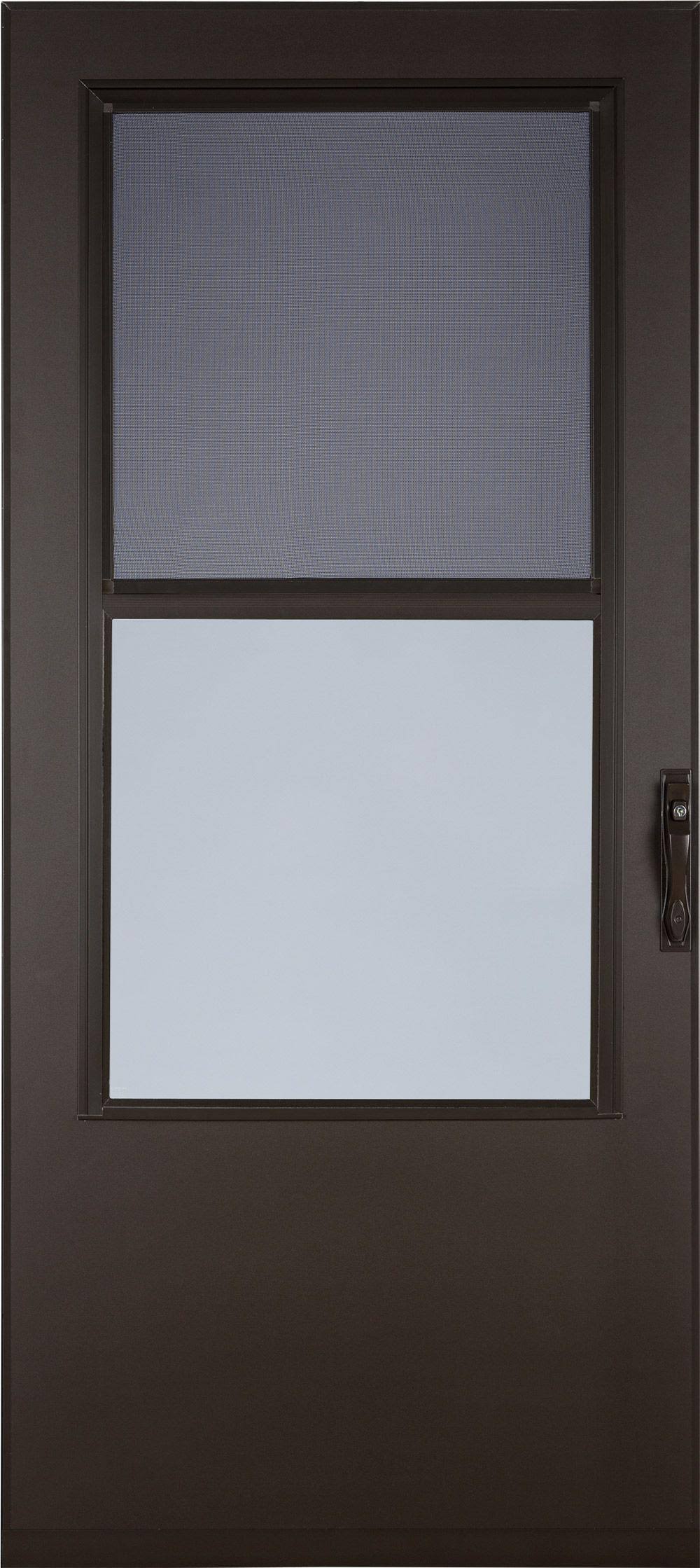 Larson West Point 36-in x 81-in Brown Mid-View Wood Core Storm Door | 37098042(36 in X 81 in)