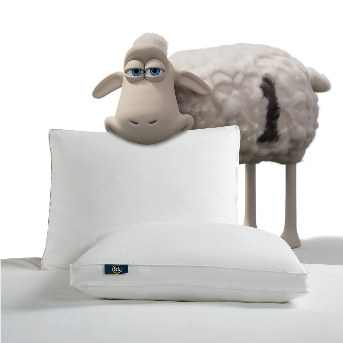 Serta White Goose Feather and Down Fiber Side Sleeper Pillow 2-Pack - Jumbo