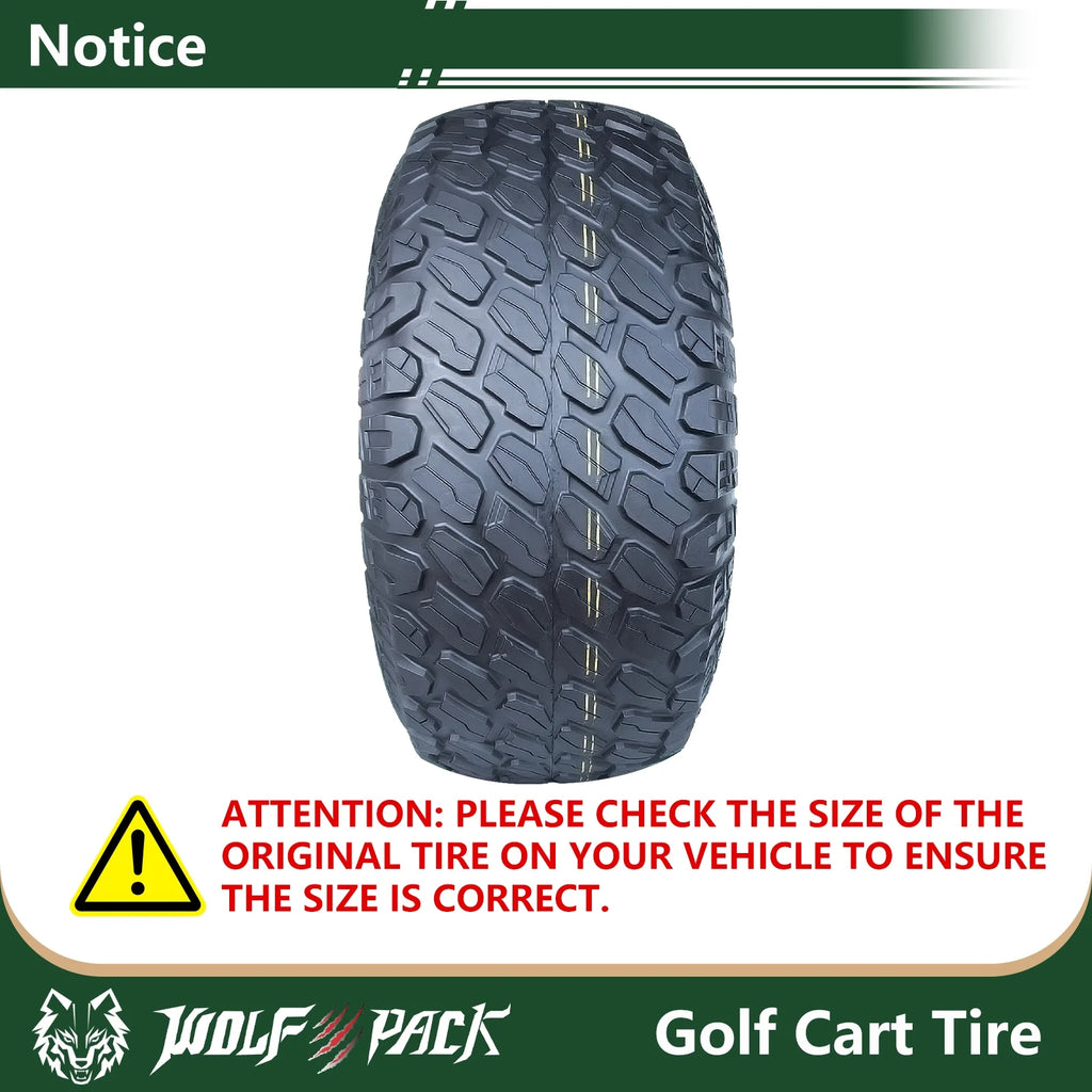 Set 4 WOLF PACK 23X10.5 - 12 Golf Cart Tires Non - Directional Tubeless Tire Multi - Terrain Tire with Superior Traction and Mud - Resistant Self - Cleaning Tread Design for Long - Lasting Performance