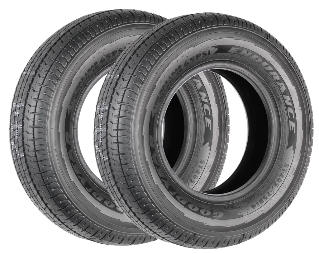 2 - Pack Fits Goodyear Endurance All-Season Trailer Tire ST205/75R14 LRD 2040 lb. 65PSI OD - 26.14