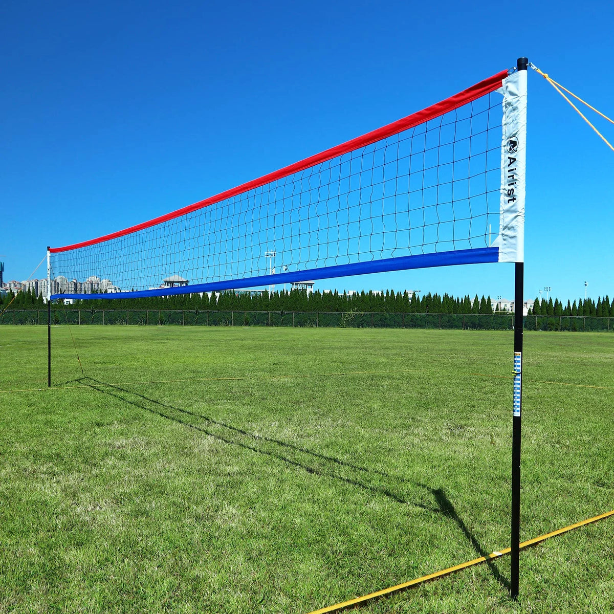 Airist Heavy Duty Volleyball Net Outdoor with Steel Anti - Sag System, Adjustable Aluminum Poles, Professional Volleyball Nets Set for Backyard and Beach, Volleyball and Carrying Bag (Blue)