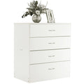 BTMWAY 4 Drawers Chest of Drawers, Wooden Chest of Drawers Storage Cabinet, Heavy Duty Wood Dresser Chest Cabinet for Bedroom, 25.98'' x 14'' x 22.05'', White