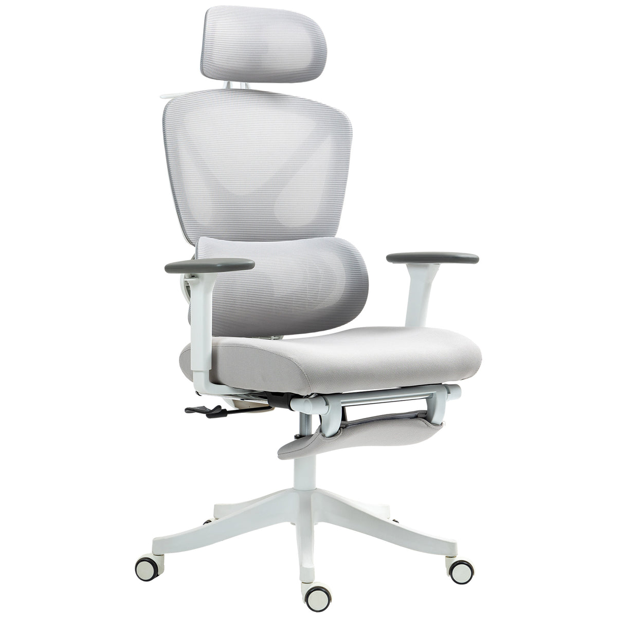 HOMCOM Bürostuhl Bürostuhl, Höhenverstellung, neigbare Rückenlehne, drehbares Kopfstützen, 71x70x119cm, Schwarz