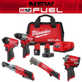 M12 FUEL 12-Volt Li-Ion Brushless Cordless Hammer Drill/Impact Driver/Impact Wrench/Ratchet Combo Kit (5-Tool)
