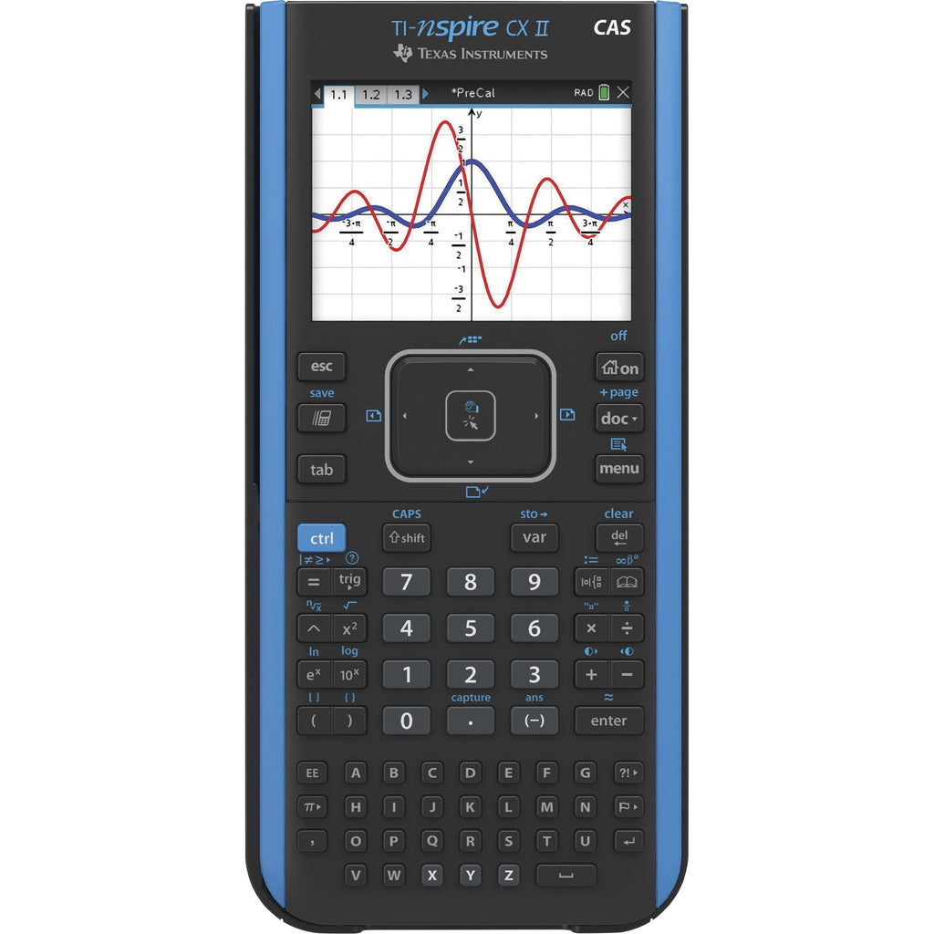 Texas Instruments TI - Nspire CX II CAS Color Graphing Calculator with Student Software (PC/Mac), Blue