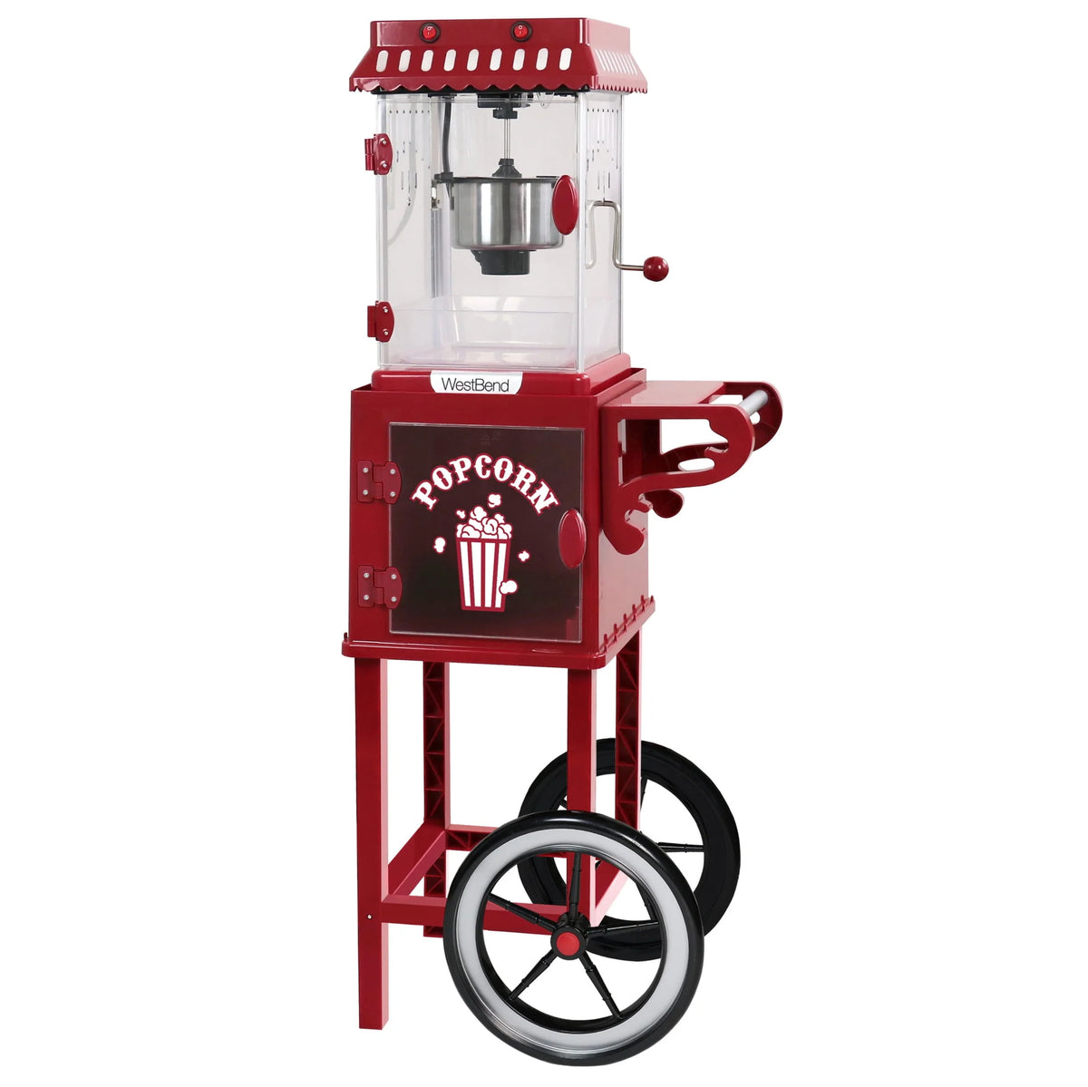 West Bend Popcorn Machine and Cart, 10 - Cup Capacity, in Red (PCMC20RD13), 14.35 lb., New