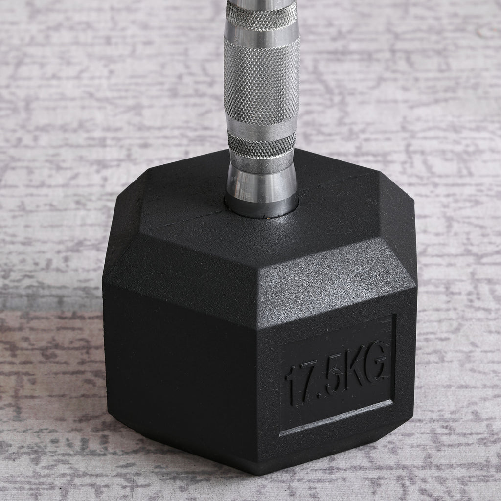 HOMCOM Kurzhantel, 17,5 kg Hantel, Hantel, Gewicht, Anti-Rutsch-Griff, Schwarz + Silber