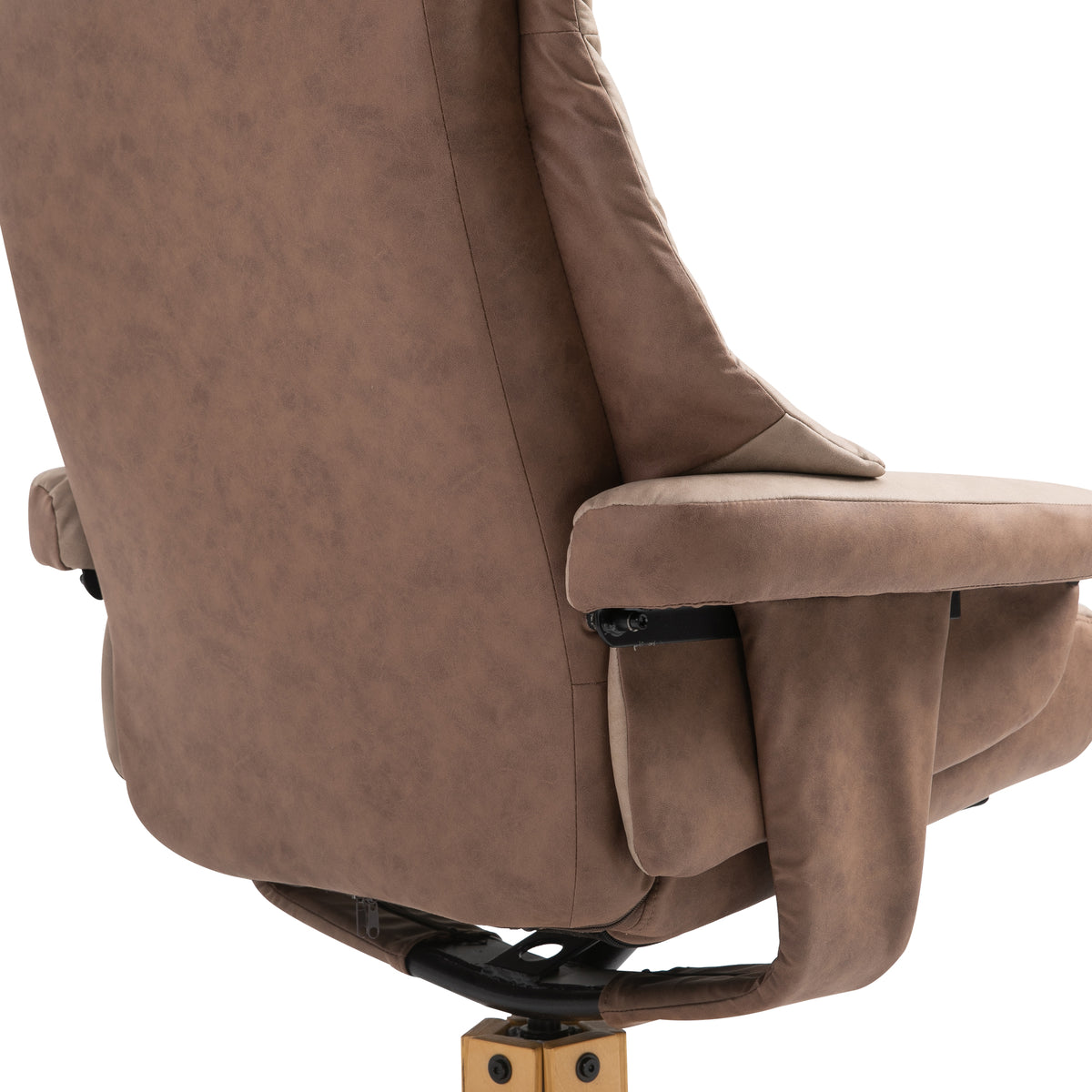 HOMCOM Relaxsessel mit Hocker, 360° drehbar, 135° neigbar, atmungsaktiver Bezug, 78 x 82,5 x 109 cm, braun