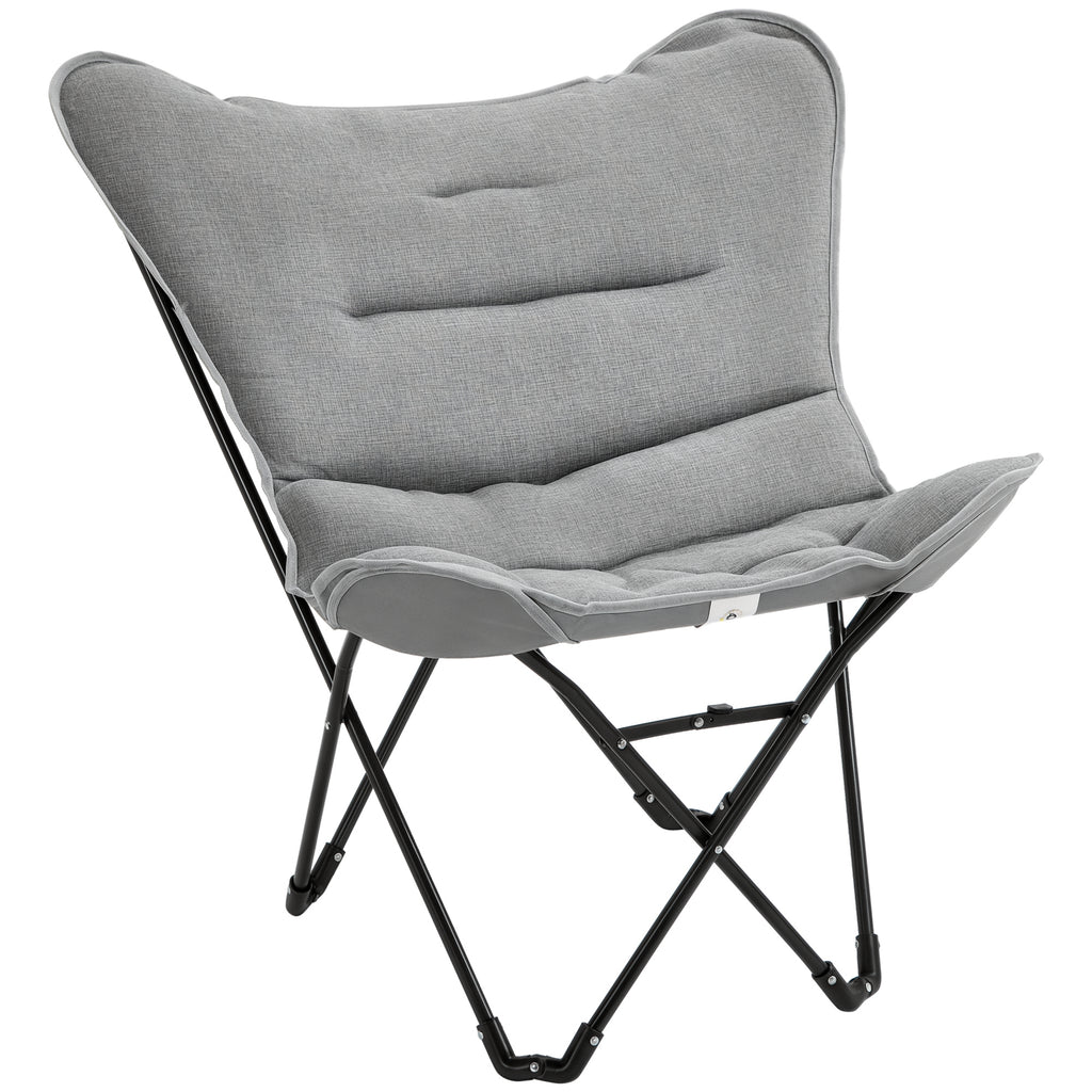 Outsunny Faltstuhl faltbar Campingstuhl gepolstert Outdoor Klappstuhl bis 120kg belastbar robust Angelstuhl Gartenstuhl für Garten Camping Strand