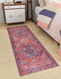 Unique Loom Maahru Wasahable 4 ft Runner Rust Red Red Area Rug
