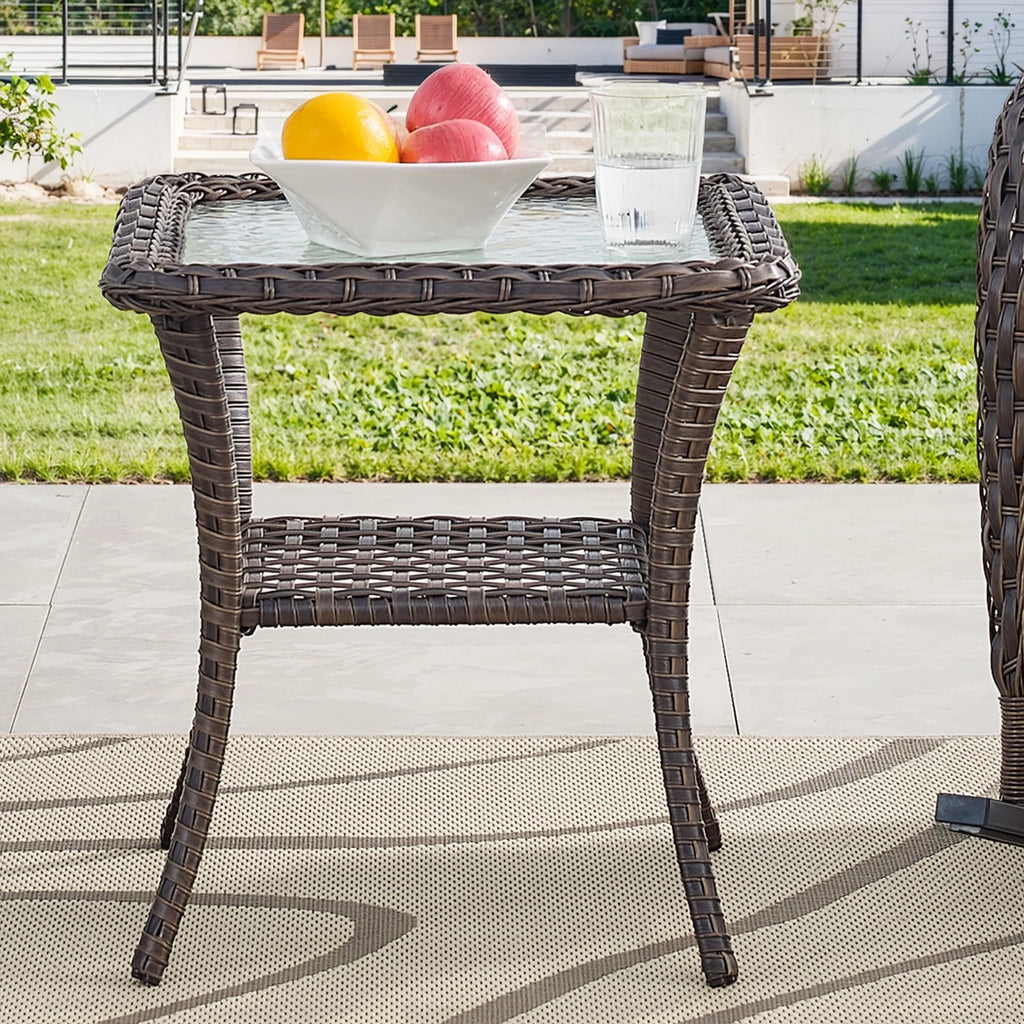 OPOHORO Outdoor Recliner Chair, Adjustable Reclining Patio Chair with Cushion, Wicker Outdoor Chaise Lounge with Adjustable Backrest and Footrest, Ideal for Pool Deck, Beige