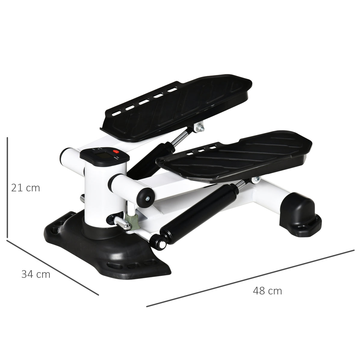 HOMCOM Mini Stepper für Zuhause, Rutschfest Up-Down Stepper mit LCD-Anzeige, Stepper Hometrainer mit zwei großen Pedalen, Stahl, Schwarz