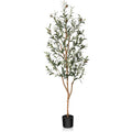 Kazeila Artificial Olive Tree 5ft Tall Faux Silk Plant for Home Office Decor Indoor Fake Potted Tree with Natural Wood Trunk and Lifelike Fruits